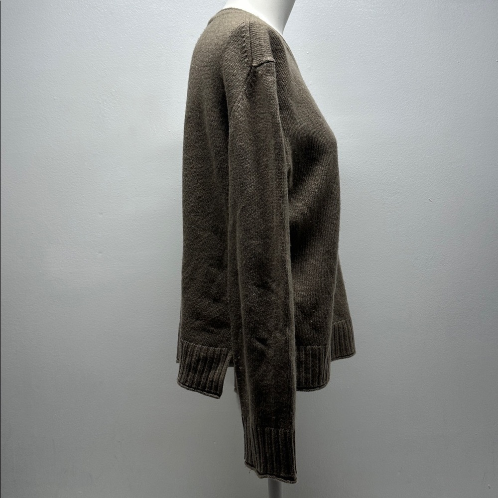 Jenni Kayne Everyday Sweater Cashmere Wool Knit Blend Long Sleeve Taupe Brown XS - Picture 4 of 10